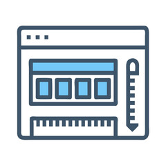 Leinwandbilder - UI Ruler on Screen Icon Representing Layout Measurement and Interface Alignment