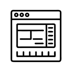 Leinwandbilder - UI Ruler on Screen Icon Representing Layout Measurement and Interface Alignment