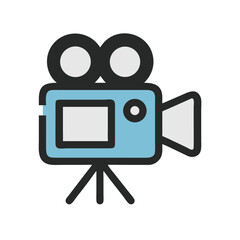 Poster - Video Camera Icon Representing Film Recording and Digital Media Production