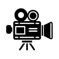 Poster - Video Camera Icon Representing Film Recording and Digital Media Production