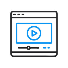 Leinwandbilder - Video Player Interface Icon Representing Streaming and Online Media Playback