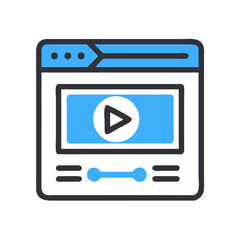 Leinwandbilder - Video Player Interface Icon Representing Streaming and Online Media Playback