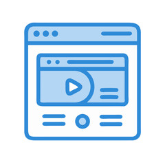 Leinwandbilder - Video Player Interface Icon Representing Streaming and Online Media Playback