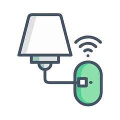 Poster - Wall Lamp Icon Representing Smart Indoor Lighting Fixture for Home Illumination