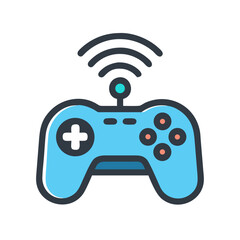 Leinwandbilder - Wireless Game Controller Icon Representing Virtual Gaming and Remote Play Device