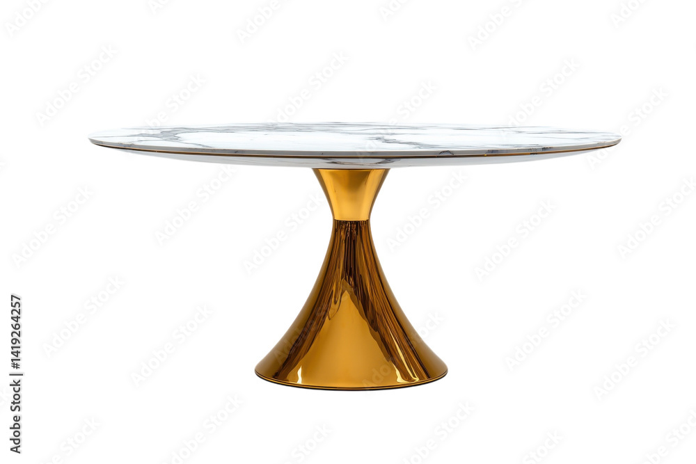 Elegant round marble dining table with a gold base perfect for modern ...