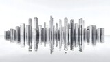 Breathtaking aerial view of a bustling business skyline with a dynamic cityscape of towering skyscrapers sleek modern architecture and a thriving commercial district