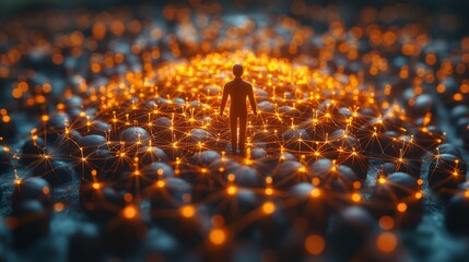 Wall Mural - man network connection technology digital communication data internet artificial intelligence system