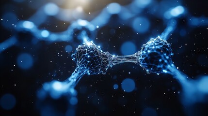 Wall Mural - abstract network connection structure molecule atom science technology background design render illu