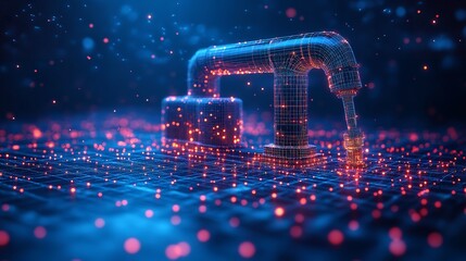 Wall Mural - abstract technology digital network connection innovation future background design concept art rende
