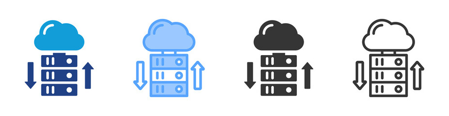 Fototapete - Storage icon set multiple style collection