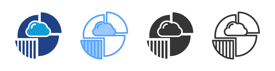 Fototapete - Data Partitioning icon set multiple style collection