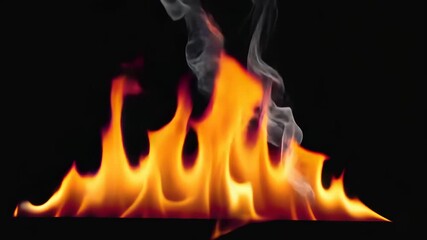 Wall Mural - Captivating flames and smoke dance in dark atmosphere