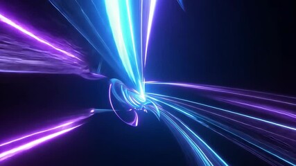 Wall Mural - colorful light trails create dynamic visual effects in dark space