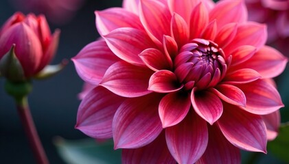 Wall Mural - close-up dahlia flower pattern, intricate details, rich colors, summer, floral