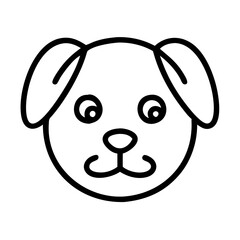 Naklejka na meble Cute puppy dog face drawing vector illustration, simple line art pet animal head design graphic icon