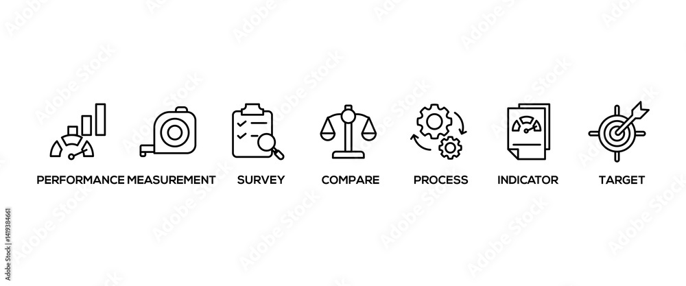 Benchmarking banner web icon vector illustration concept for the idea ...