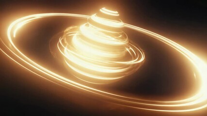 Wall Mural - Swirling celestial body with glowing rings in space