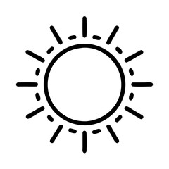 Wall Mural - sun outline vector illustration summer sunshine doodle drawing weather icon simple sun design graphi