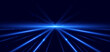 © chaninan - Abstract blue beam diagonal on dark blue background. Speed motion moving movement concept.