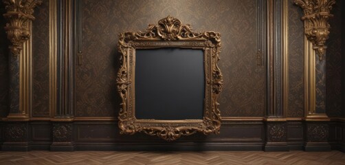 Wall Mural - Intricate damask backdrop with ornate vintage frames ,  pattern,  texture,  decorative