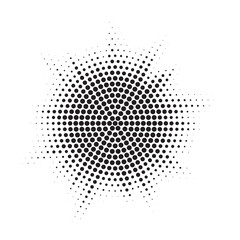 Aufkleber - Burst Halftone light effect. Glowing light burst. abstract grunge halftone dots background. Vector illustration.