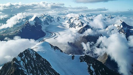 Wall Mural - mountain view from airplane
