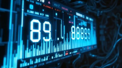 binary code on blue background