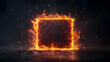 © predator - Burning Glowing Cube In Dark Studio