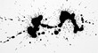 © Inforleo - Ink splatter pattern on white paper, abstract creative texture with bold black strokes
