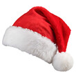 © M - Santa hat bright red fabric isolated on transparent background