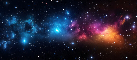 Wall Mural - night sky filled with colorful stars and the milky way galaxy background of the starry sky with a pa