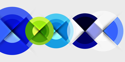 Leinwandbilder - Abstract composition. Overlapping circles, vibrant colors, modern design. Geometric shapes create dynamic visual effect.