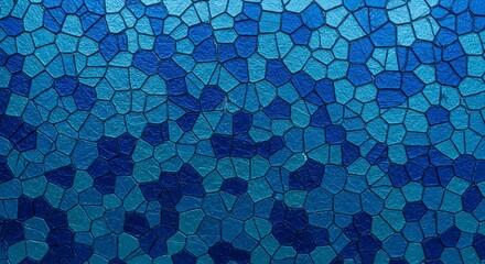 Poster - A blue and white mosaic patterned background