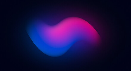 Wall Mural - abstract blurred shape with pink and blue gradient against a dark background creating a soft effect