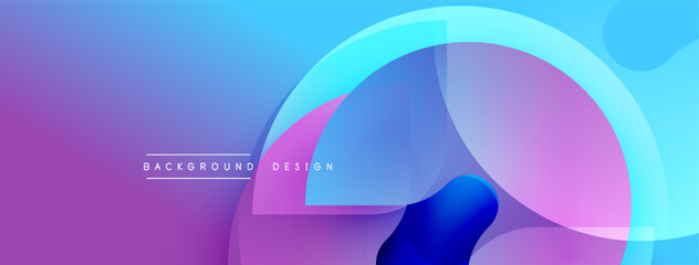 Leinwandbilder - Abstract gradient shapes overlap. Blue, purple hues create modern visual effect. Minimalist design for backgrounds, presentations.