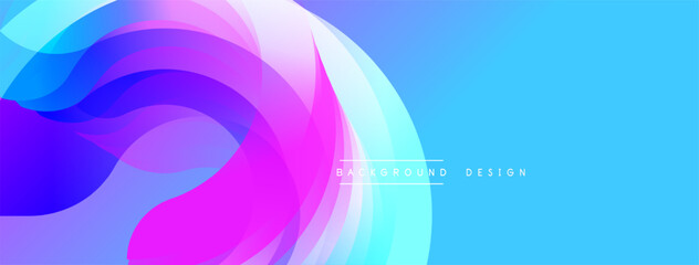Poster - Abstract flowing shapes, vibrant colors blend. Gradient design creates dynamic visual effect. Modern aesthetic, smooth transitions present.
