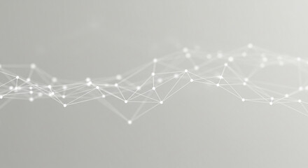 Wall Mural - Abstract network connection with white dots and lines on a light gray background design concept