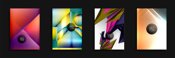 Fototapete - Abstract geometric backgrounds. Vibrant colors, dynamic shapes, modern designs. Vector illustrations suitable for various projects.