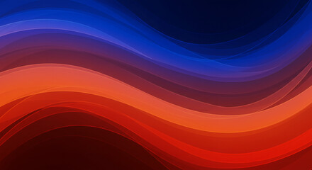 Wall Mural - abstract background with wavy lines transitioning from blue to orange and red gradient colors