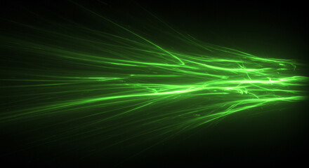 Wall Mural - Abstract green light streaks against a dark background creating a dynamic energy effect