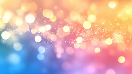 Wall Mural - Colorful bokeh effect background with shimmering lights.