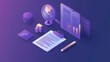 © Phanet - A series of digital business icons, including a magnifying glass, a clipboard, a globe, and a document with a pencil for strategy and analytics