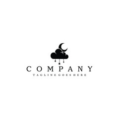 Wall Mural - crescent moon and cloud logo design