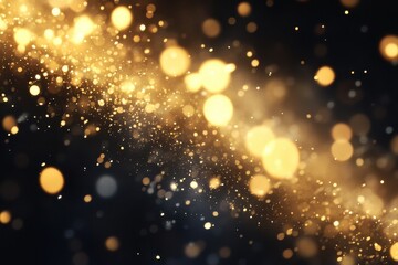 Wall Mural - Golden sparks illuminate a dark backdrop.