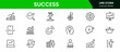 © oneflock - Success line icons collection. Big UI icon set in a flat design. Thin outline icons pack. Vector illustration web line icon collection