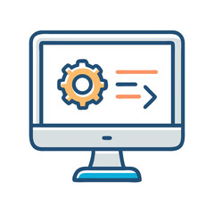 Aufkleber - API Code on Monitor Icon Representing Backend Integration and Development