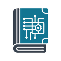 Aufkleber - Book with Circuit Icon Representing Technology and Digital Learning