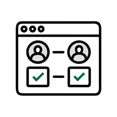 Leinwandbilder - Browser with Decision Buttons Icon Representing User Interaction and Web Navigation