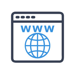 Poster - Browser with WWW Icon Representing Global Website and Online Access